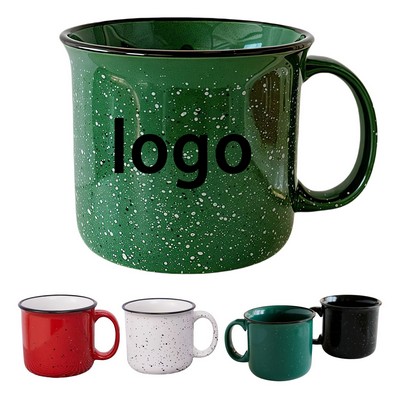 15oz Speckled Ceramic Camping Mug With Black Rim